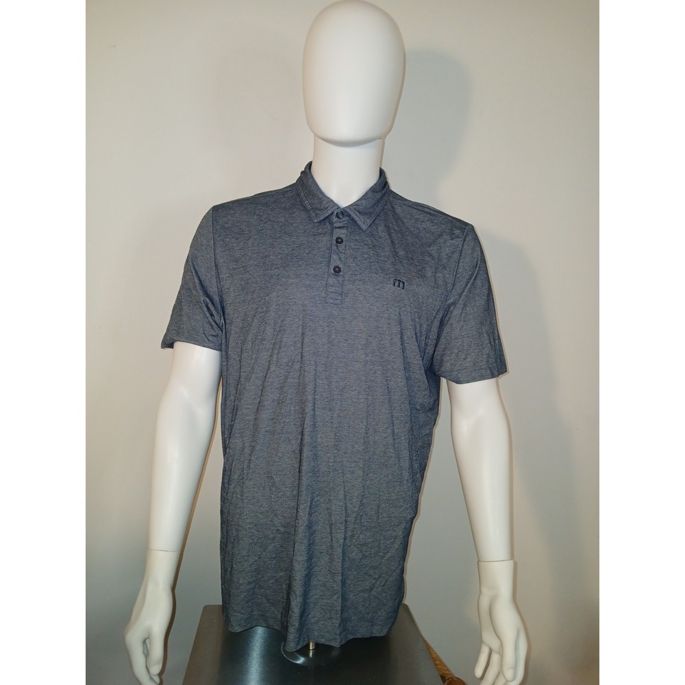 Travis Mathew Golf Performance Polo Shirt Pima Cotton Blue Mens XL